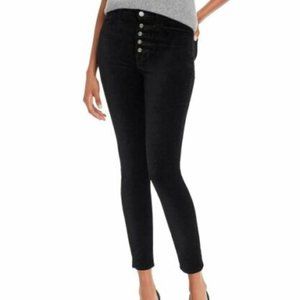Firm Price❤️ 7 For All Mankind Black Button-Fly Velvet High-Waist Ankle Jeans-23